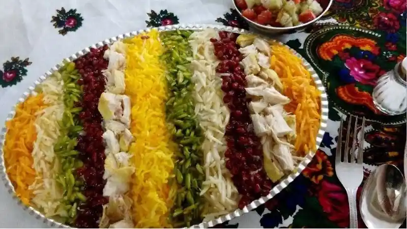 غذای مهمانی عید - پلوی هفت رنگ